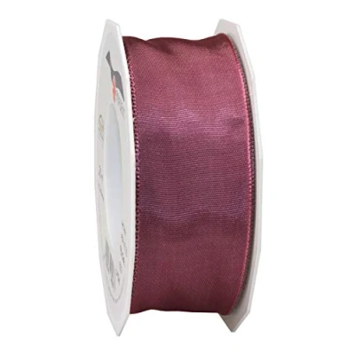 Afbeelding van PRÄSENT Lyon lint met draadrand, bessenorbet, 25 m decoratief voor het versieren en knutselen, 40 mm breed, licht buigzaam lint, feestelijke decoraties bij speciale gelegenheden