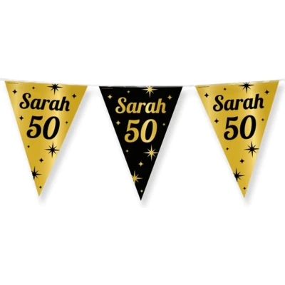 Afbeelding van Vlaggenlijn Slinger Sarah 50 jaar Classy 10 meter