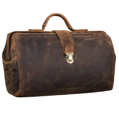 Afbeelding van STILORD &#039;Percy&#039; Dokterstas Leder Vintage Business Handtas Echt Leder, Kleur:honing bruin