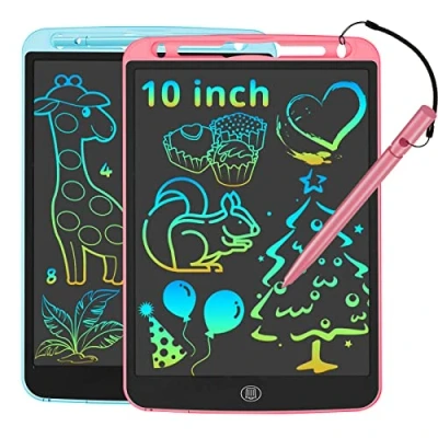 Afbeelding van JOEAIS LCD Schrijfbord 2 Pack, 10 Inch Tekentablet Met Styluskoord, Digitale Notitieblokactiviteit Voor Kinderen In Het Vliegtuig, Perfecte Cadeau Tekentafel Jongens En Meisjes (Roze+Blauw)