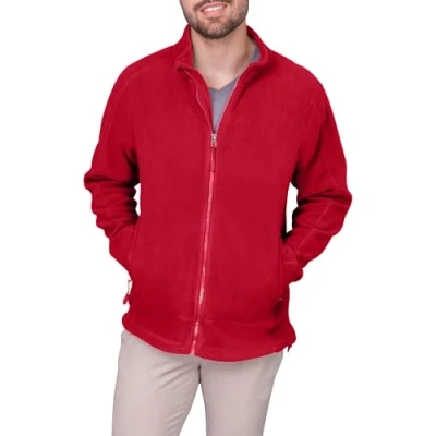 Afbeelding van HRM Heren Fleece Jas met Rits, Rood, Maat XL I Mannen Premium Fleecejack Gemaakt van Micro Polar Functionele voor Werkkleding Hoogwaardige &amp; Duurzame Herenkleding
