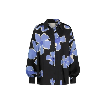 Afbeelding van Fabienne Chapot dames Gabriel oversized blouse met bloemenprint in de kleur Zwart, maat: 34/36