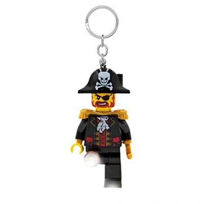 Afbeelding van LEGO Iconic Captain Brickbeard sleutelhanger met verlichting, cadeaus voor kinderen, figuur 76 mm hoog (KE23H), 2 x CR2025 batterijen inbegrepen
