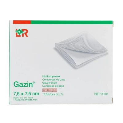 Afbeelding van Gazin Gaaskompres 7,5x 7,5cm 8l 2st Vp Steriel