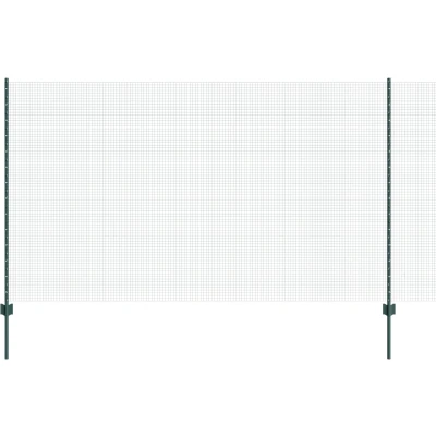 Afbeelding van vidaXL Gelaste Draad Schutting met 11 U Posts Groen 1.4x25 m Staal
