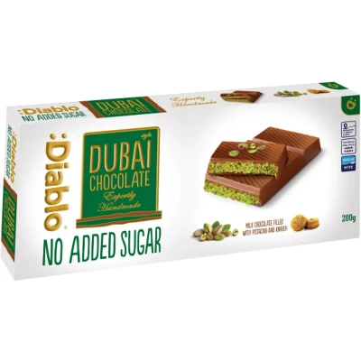 Afbeelding van Diablo No Added Sugar Dubai Chocolate 1 x 200 gram