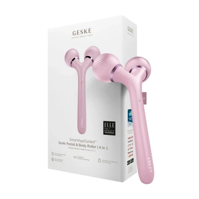 Afbeelding van GESKE SmartAppGuided™ Sonic Facial &amp; Body Roller 4 in 1 Dermaroller Apparaat voor gezicht en lichaam Dermarol Professionele gezichtsroller Verstevigt definieert