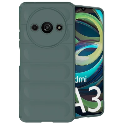 Afbeelding van Xiaomi Redmi A3 Hoesje Siliconen en TPU (zacht) iMoshion Backcover/Softcase Donkergroen Telefoonhoesje