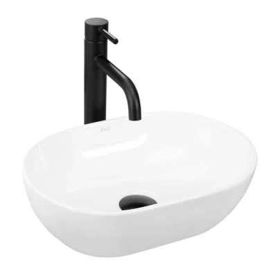 Afbeelding van Opzetwastafel Rea AMELIA MINI badkamer wastafel 26 x 38 12 cm keramiek (wit)