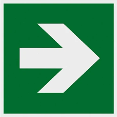Afbeelding van Metafranc waarschuwingsbord 150 x mm oplichtend/beschildering/informatiebord/reddingsweg/vluchtweg/nooduitgang/veiligheidsmarkering/bedrijfsaanduiding Richtingpijl recht
