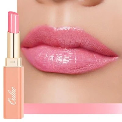 Afbeelding van Oulac 2 in 1 lippenstift en lippenbalsem, sappige glanzende lippenverzorging, gladde gehydrateerde lippen, afwerking voor droge, gebarsten veganistisch (26) Bubblegum