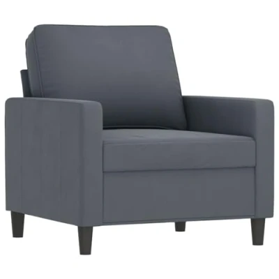 Afbeelding van Fauteuil 60 cm fluweel donkergrijs