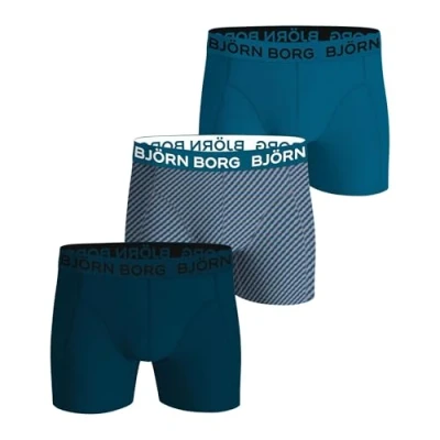 Afbeelding van Björn Borg heren Boxershorts met logoband in 3 pack de kleur Turquoise, maat: L