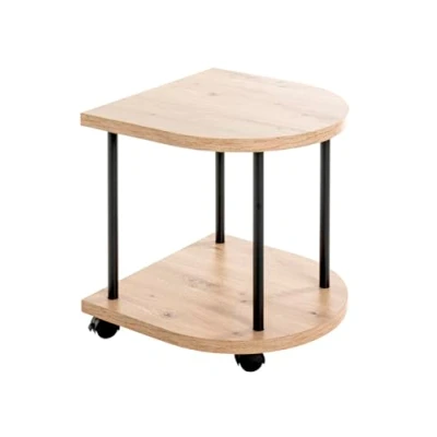 Afbeelding van HAKU Möbel Bijzettafel op wieltjes, MDF, eiken, zwart, B 40 x D H 45 cm