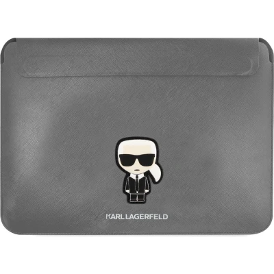 Afbeelding van Karl Lagerfeld 14 Inch Laptop en Tablet Sleeve Saffiano Ikonik Zilver