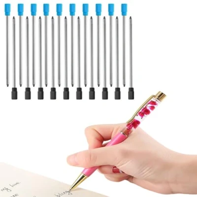 Afbeelding van SHULLIN 30 stuks verwisselbare balpenvullingen, 7 cm, universele reservebalpenvullingen, 0,5 mm punt, balpen, navullingen, glad schrijven, zwart en blauw