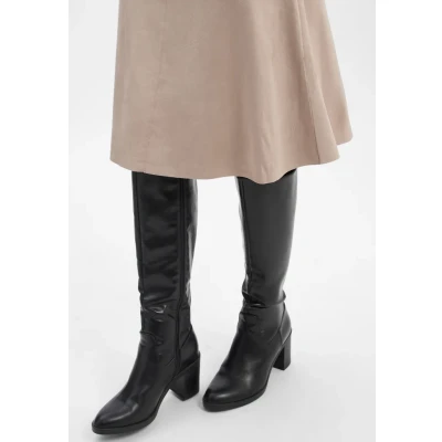Afbeelding van s.Oliver BLACK LABEL suede imitatieleren rok grijs