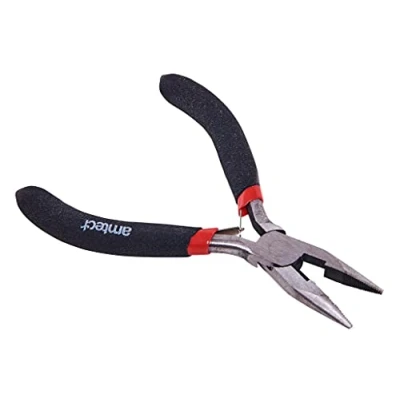 Afbeelding van Amtech B3186 Mini Lange Neus Tang met Ver, Zwart Zilver &amp; Rood, 15cm