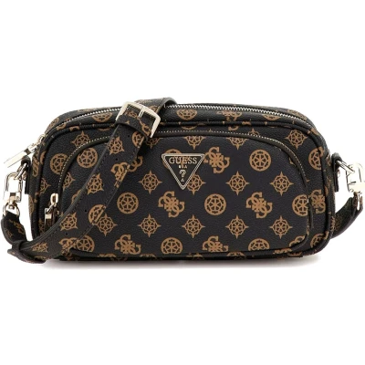 Afbeelding van GUESS Schoudertas Power Play Camera Crossbody Mocha Logo Donkerbruin