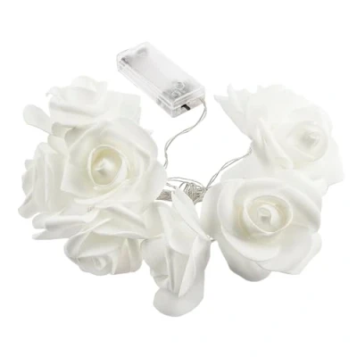 Afbeelding van LED Fairy Lights Rozen 10 lampjes Warm Wit Met timer functie (6 uur AAN 18 UIT) (wit)