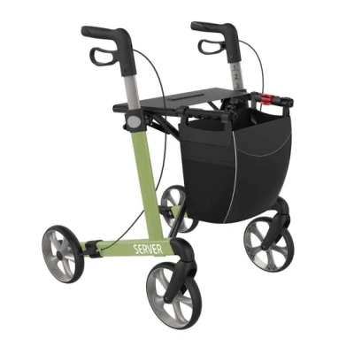 Afbeelding van Server Lichtgewicht Rollator Groen Zachte comfort banden