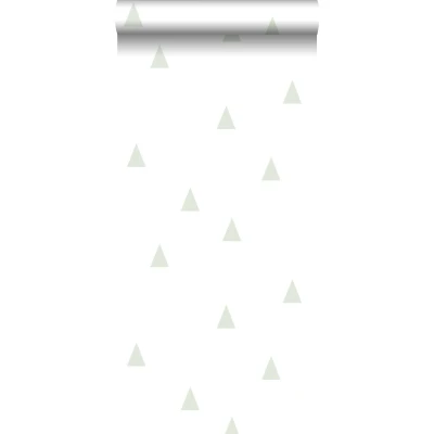 Afbeelding van Leen Bakker ESTAhome Behang Driehoekjes Mintgroen En Wit 53cm X 10,05 M Groen Vlies