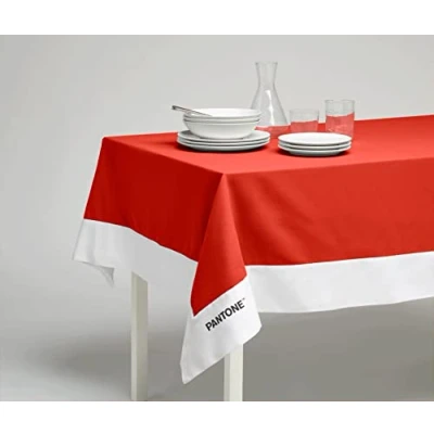 Afbeelding van SWEET HOME Pantone™ Tafelkleed, rechthoekig, 6 zitplaatsen, 140 x 180 cm, 100% katoen, 220 g, rood