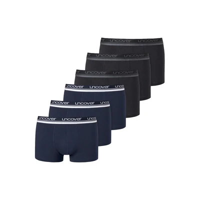 Afbeelding van uncover by SCHIESSER Boxershorts navy / grijs gemêleerd zwart wit