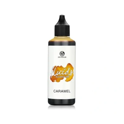 Afbeelding van 100 ml Fluids Alcohol inkt CARAMEL, alcoholische voor Fluid Art, Resin Art en epoxy hars, BRUIN