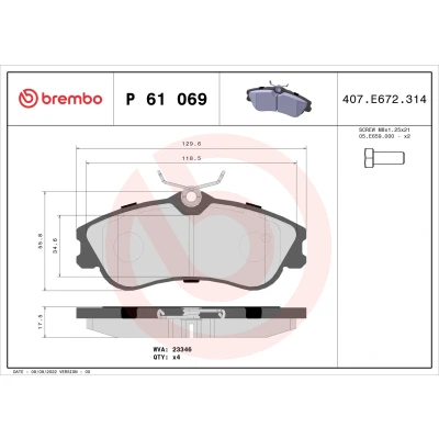 Afbeelding van Brembo Remblokset P 61 069