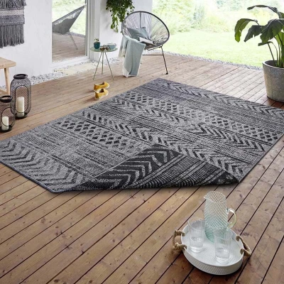 Afbeelding van Dubbelzijdig Vloerkleed Biri 160x230cm Grijs Bohemian 123vloerkleed.nl is de online webshop voor vloerkleden en woonaccessoires.