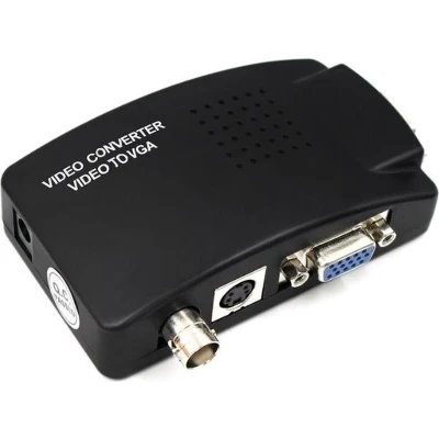 Afbeelding van BNC en S VHS naar VGA video converter / zwart