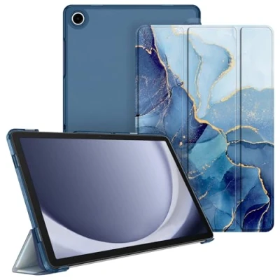 Afbeelding van FINTIE Beschermhoes voor Samsung Galaxy Tab A9 Plus (Tab A9+) 11 inch 2023 (SM X210/X216/X218), transparante beschermhoes, mat dun en licht, bescherming 2023, oceaanmarmer