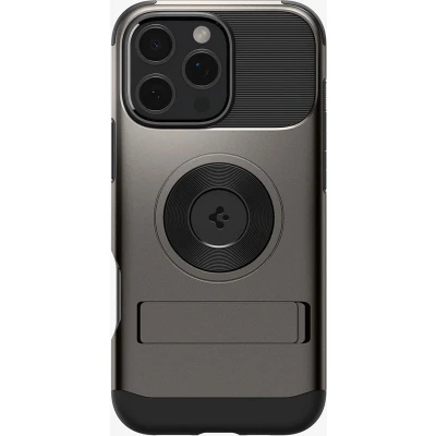 Afbeelding van Spigen Slim Armor MagFit voor iPhone 16 Pro Max beschermhoes met standaard MagSafe compatibel (2024) Gunmetal