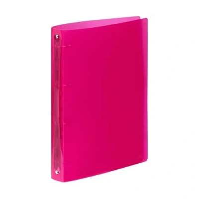 Afbeelding van Viquel Zachte map A4 met 4 ringen rugbreedte 3,5 cm framboos rood doorschijnend