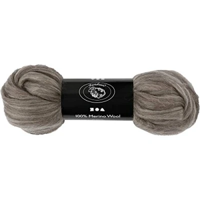 Afbeelding van Merino Wol, 21 micron, natuurlijk grijs, Zuid Afrika, 100 g