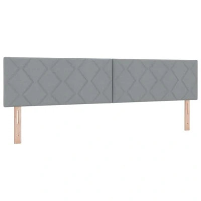 Afbeelding van vidaXL LED Hoofdbord met Diamantstructuur in Lichtgrijs, 200 cm Stof