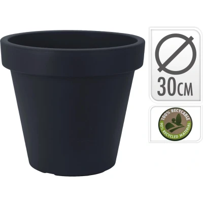 Afbeelding van Bloempot ek rond 30 cm Antraciet