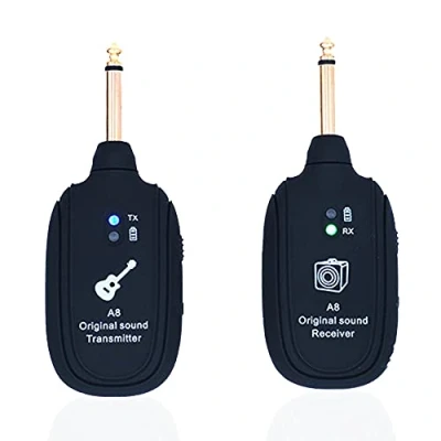 Afbeelding van Alnicov Draadloze Gitaar Systeem 20Hz 20kHz UHF Zender Ontvanger voor Elektrische Bas Viool A8 geüpgraded versie
