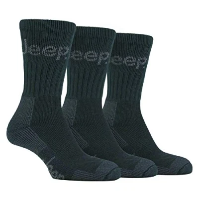 Afbeelding van 3 paar heren Jeep terrein wandelsokken maat 6 11 UK 39 45 Eur (bos groen), Bos Groen, 40 EU