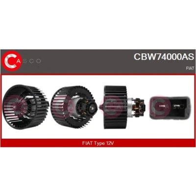Afbeelding van CASCO CBW74000AS Interieurventilator voor voertuigen met stuur links FIAT: Seicento / 600 Hatchback (187) 0.9, 1.1, Elektro, Elettrica