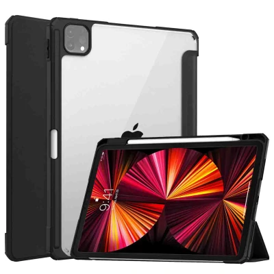 Afbeelding van Apple iPad Pro 11 (2022) Hoes: iMoshion Trifold Hardcase Bookcase Shockproof/Valbescherming Hardcase,Bookcase Zwart Kunststof Tablet Hoezen