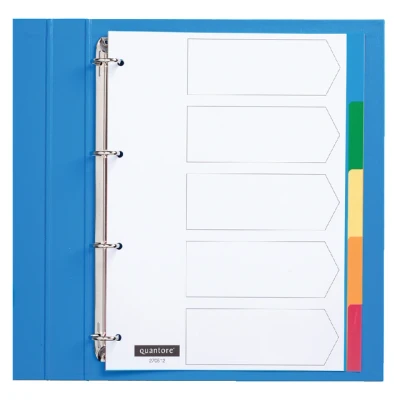 Afbeelding van 5x Tabbladen 4 gaats 5 delig assorti tabs PP