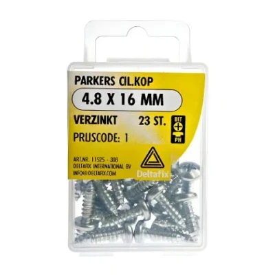 Afbeelding van Deltafix parker cilinderkop ph verzinkt 4.8 x 16 mm din 7981c 23 st.