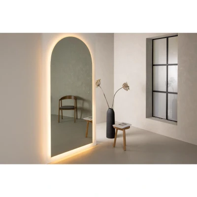 Afbeelding van Svea Fabiola gebogen spiegel met ledverlichting 100 x 210 cm Glas