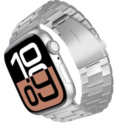 Afbeelding van ARTCHE 49mm 45mm 44mm 42mm Compatibel met Apple Watch Band, roestvrijstalen horlogeband Metalen Band voor iWatch Ultra 2/Ultra/SE/SE2, Series 9/8/7/6/5/4/3/2/1, Zilver
