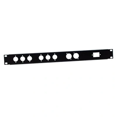 Afbeelding van Adam Hall 19&#039; Parts 872212 U rackpaneel 1 HE staal voor 6 x XLR male, 2 vrouwelijk en Euro netaansluiting