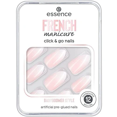 Afbeelding van False Nails Essence Click &amp; Go 02 babyboomer style French manicure 12 Units