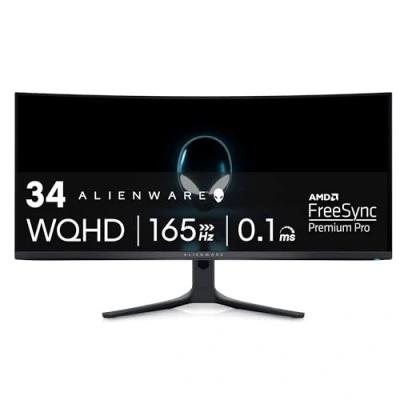 Afbeelding van Dell ALIENWARE 34 inch gebogen QD OLED gamingmonitor AW3423DWF, AlienFX verlichtingssysteem, Responstijd: 0,1 ms, antireflectief,