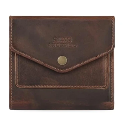 Afbeelding van Otto Angelino Echt lederen envelop stijl portemonnee (bruin v2)
